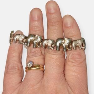 Vintage Silver Elephants bracelet ITALY  925 Sterling